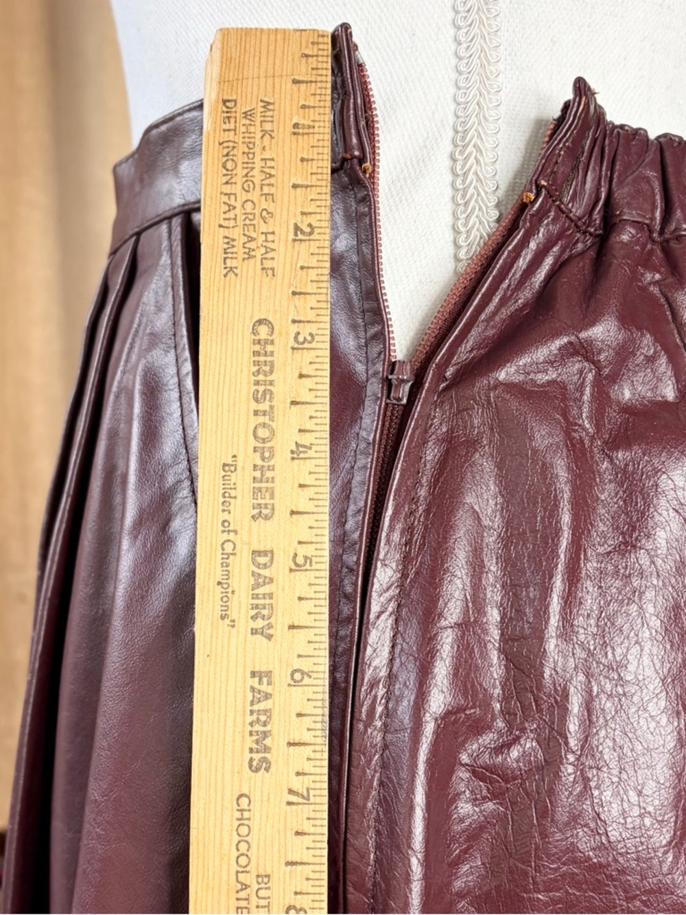 70s Leather A-Line Skir - Picture 5 of 9
